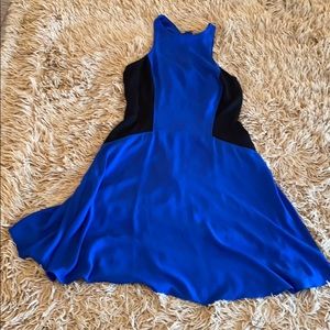 Blue Satin Express Colorblock Dress